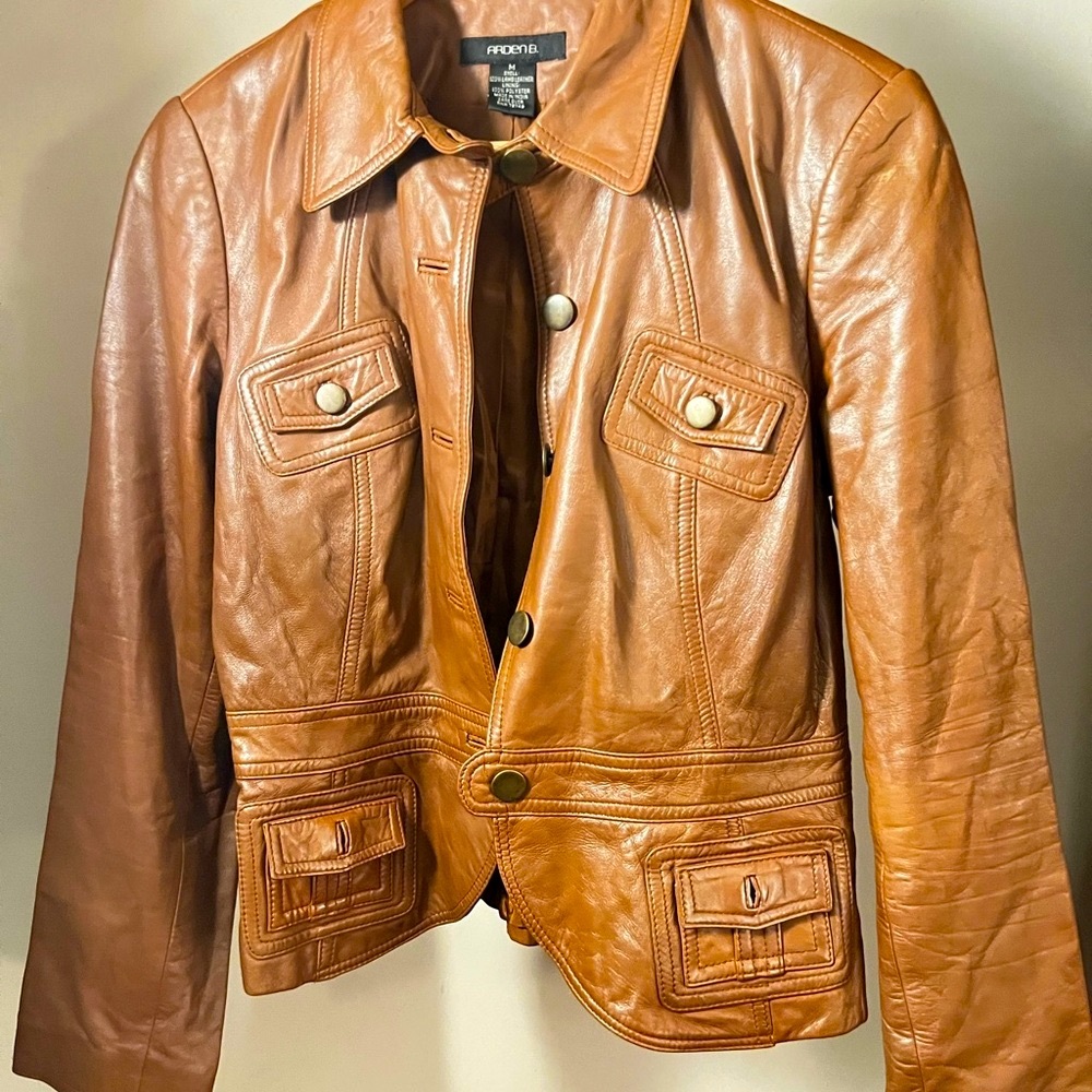 Arden B Brown Leather Jacket